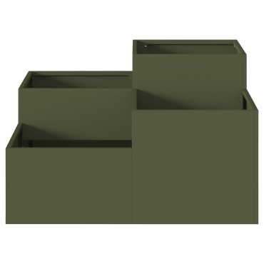 vidaXL Κηπουρική Γλάστρα 100x100x48 εκ Ελιά Ατσάλι
