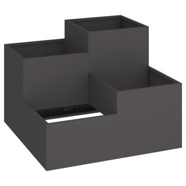 vidaXL Κήπος Γλάστρα 80x80x60 εκ Μαύρο Χάλυβα