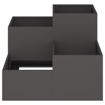 vidaXL Κήπος Γλάστρα 80x80x60 εκ Μαύρο Χάλυβα