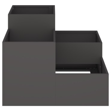 vidaXL Κήπος Γλάστρα 80x80x60 εκ Μαύρο Χάλυβα