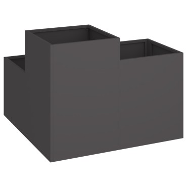 vidaXL Κήπος Γλάστρα 80x80x60 εκ Μαύρο Χάλυβα