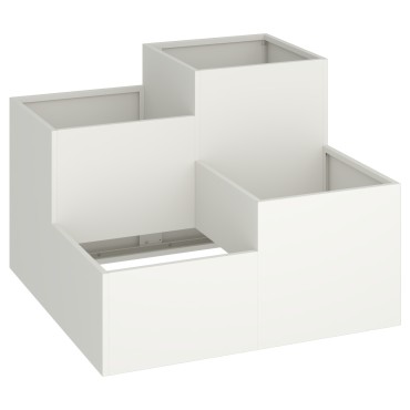 vidaXL Γλάστρα Κήπου 80x80x60 εκ Λευκό Ατσάλι