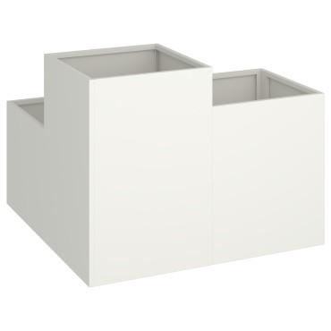 vidaXL Γλάστρα Κήπου 80x80x60 εκ Λευκό Ατσάλι
