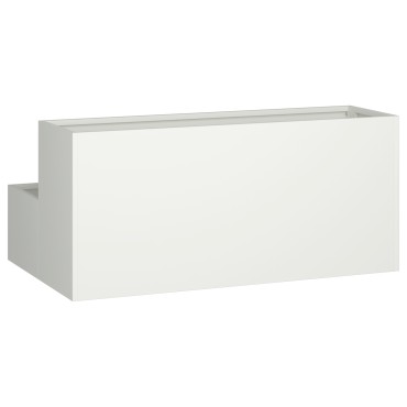 vidaXL Γλάστρα Κήπου 2 επιπέδων 100x60x45 εκ Λευκό Ατσάλι