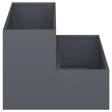 vidaXL Γλάστρα Κήπου 2-Επίπεδη 100x60x45 εκ Ανθρακί Πλαστικό