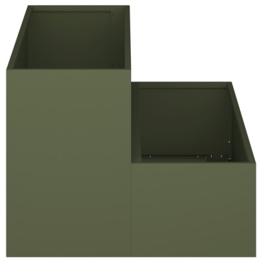 vidaXL Γλάστρα 2-Τάξεων 100x60x45 εκ Ελιάς Ατσάλι