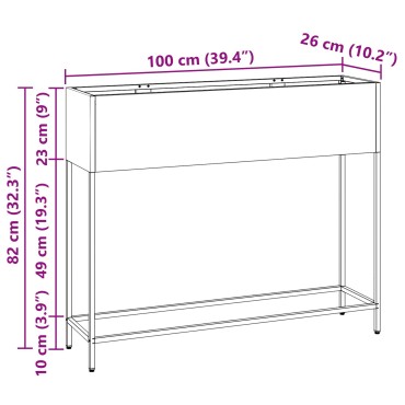 vidaXL Υψωμένο Παρτέρι Κήπου 100x26x82 εκ. Μαύρο Ατσάλι