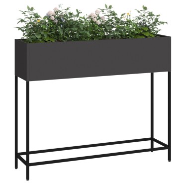 vidaXL Υψωμένο Παρτέρι Κήπου 100x26x82 εκ. Μαύρο Ατσάλι