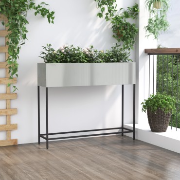 vidaXL Ανυψωμένος Κήπος 100x26x82 εκ Γαλβανισμένο Ατσάλι