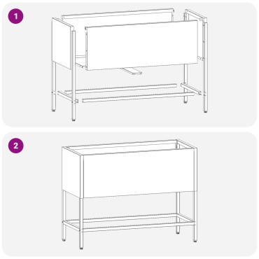 vidaXL Υψωμένος Κήπος 60x26x45 εκ. Ανθρακί Μεταλλικός