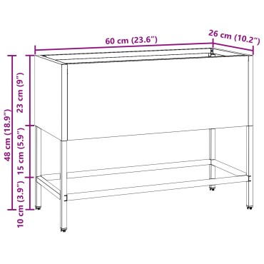 vidaXL Υψωμένος Κήπος 60x26x45 εκ. Ανθρακί Μεταλλικός