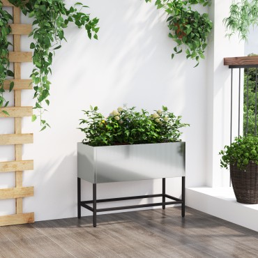 vidaXL Υψωμένος Κήπος 60x26x45 εκ Γαλβανισμένο Ατσάλι