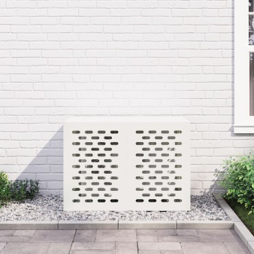 vidaXL Kάλυμμα Κλιματιστικού  - Λευκό, 100x50x70 εκ, Φτιαγμένο από Ατσάλι