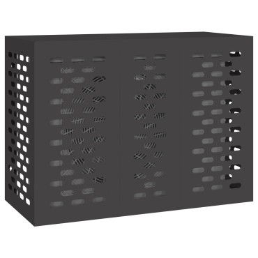 vidaXL Κάλυμμα Κλιματιστικού  Μαύρο 110x50x80 εκ Ατσάλι