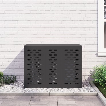 vidaXL Κάλυμμα Κλιματιστικού  Μαύρο 110x50x80 εκ Ατσάλι