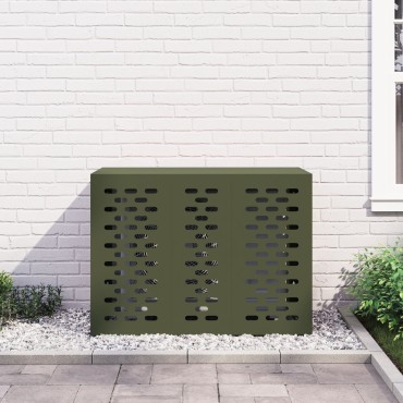 vidaXL Κάλυμμα Κλιματιστικού  Ελιά 110x50x80 εκ Χάλυβα