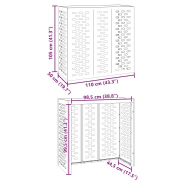 vidaXL Κάλυμμα Κλιματιστικού  Λευκό 110x50x105 εκ. Χάλυβας