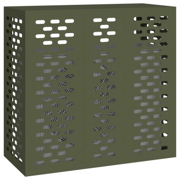 vidaXL Κάλυμμα Κλιματιστικού - Ελιά, 110x50x105 εκ, Ατσάλι