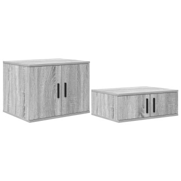 vidaXL Ντουλάπα Αποθήκης Γκρι Σοφίτα 127x41x40cm Κατασκευασμένο από Ξύλο 1 τεμ.