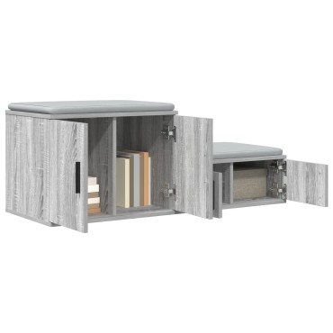vidaXL Ντουλάπα Αποθήκης Γκρι Σοφίτα 127x41x40cm Κατασκευασμένο από Ξύλο 1 τεμ.
