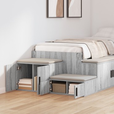 vidaXL Ντουλάπα Αποθήκης Γκρι Σοφίτα 127x41x40cm Κατασκευασμένο από Ξύλο 1 τεμ.