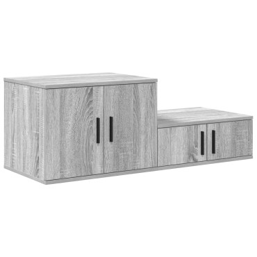 vidaXL Ντουλάπα Αποθήκης Γκρι Σοφίτα 127x41x40cm Κατασκευασμένο από Ξύλο 1 τεμ.