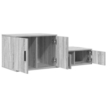 vidaXL Ντουλάπα Αποθήκης Γκρι Σοφίτα 127x41x40cm Κατασκευασμένο από Ξύλο 1 τεμ.