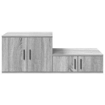 vidaXL Ντουλάπα Αποθήκης Γκρι Σοφίτα 127x41x40cm Κατασκευασμένο από Ξύλο 1 τεμ.