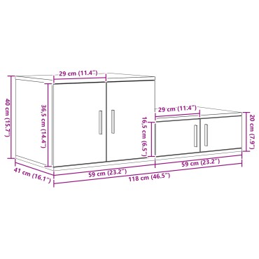 vidaXL Λευκή Ντουλάπα Αποθήκευσης 118x41x40cm από Επεξεργασμένο Ξύλο 1 τεμ.