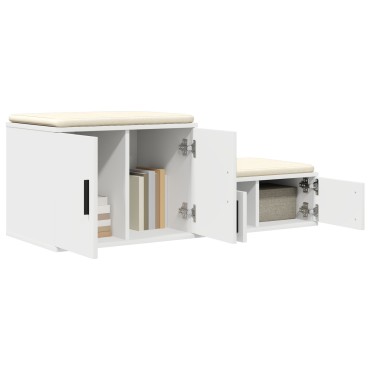 vidaXL Λευκή Ντουλάπα Αποθήκευσης 118x41x40cm από Επεξεργασμένο Ξύλο 1 τεμ.