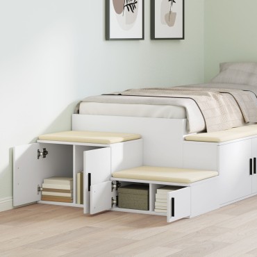 vidaXL Λευκή Ντουλάπα Αποθήκευσης 118x41x40cm από Επεξεργασμένο Ξύλο 1 τεμ.