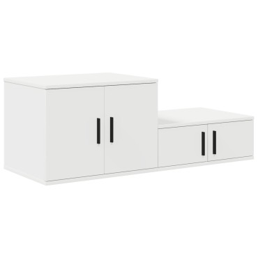 vidaXL Λευκή Ντουλάπα Αποθήκευσης 118x41x40cm από Επεξεργασμένο Ξύλο 1 τεμ.