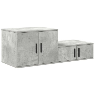 Ντουλάπι αποθήκευσης vidaXL Γκρι Σκυρόδεμα 118x41x40cm Κατασκευασμένο από ξύλο μηχανής 1 τεμ.