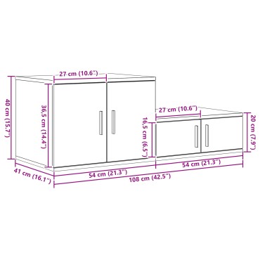 Ντουλάπα αποθήκευσης vidaXL Λευκή 108x41x40cm Από MDF 1 τεμ.