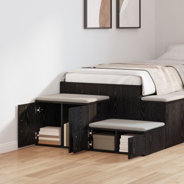 vidaXL Μαύρη Ντουλάπα Αποθήκευσης 103x41x40cm από Επεξεργασμένο Ξύλο 1 τεμ.