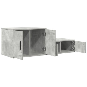 vidaXL Ντουλάπα Αποθήκευσης Γκρι Σκυρόδεμα 103x41x40cm από Ξύλο 1 τεμ.