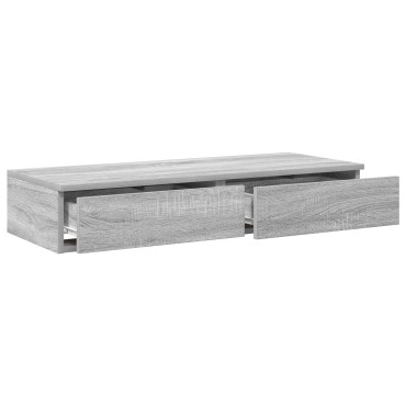 vidaXL Συρτάρια κρεβατιού Γκρίζο Σονομα 100x36,5x16,5 εκ 1 τεμ.