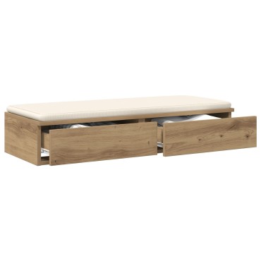 vidaXL Συρτάρια Κρεβατιού Artisan Oak 100x36,5x16,5cm Φτιαγμένο από Στερεό Ξύλο 1 τεμ.