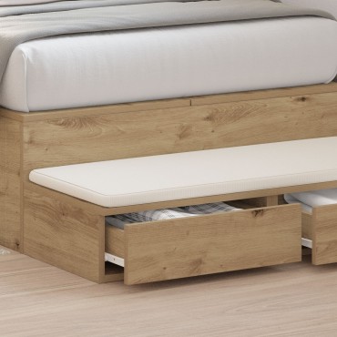vidaXL Συρτάρια Κρεβατιού Artisan Oak 100x36,5x16,5cm Φτιαγμένο από Στερεό Ξύλο 1 τεμ.