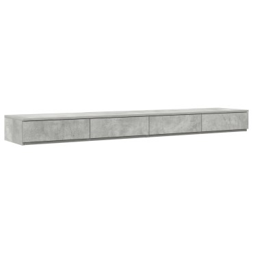 vidaXL Συρτάρια Κρεβατιού Γκρι Σκυρόδεμα 200x36,5x16,5cm MDF 1 τεμ.