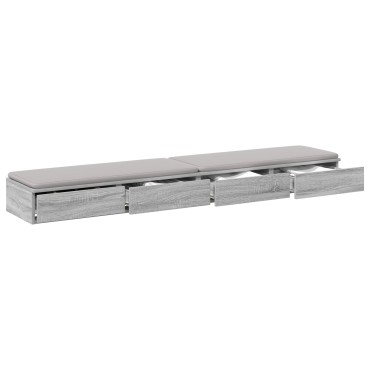 vidaXL Συρτάρια Κρεβατιού Γκρι Sonoma 200x36,5x16,5cm Κατασκευασμένο Ξύλο 1 τεμ.