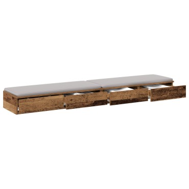 vidaXL Συρτάρια Κρεβατιού Παλιού Ξύλου 200x36,5x16,5cm Κατασκευασμένο Ξύλο 1 τεμ.