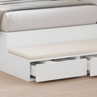 vidaXL Συρτάρια Κρεβατιού Λευκό 90x36,5x16,5cm Φτιαγμένο από Ξύλο 1 τεμ.