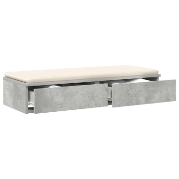 vidaXL Πακέτα Κρεβατιού Γκρι Σκυρόδεμα 90x36,5x16,5cm Ξύλο Επεξεργασμένο 1 τεμ.