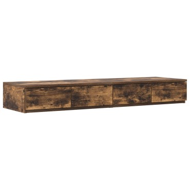 vidaXL Συρτάρια Κρεβατιού Καπνιστό Δρυς 120x36,5x16,5cm Επεξεργασμένο Ξύλο 1 τεμ.