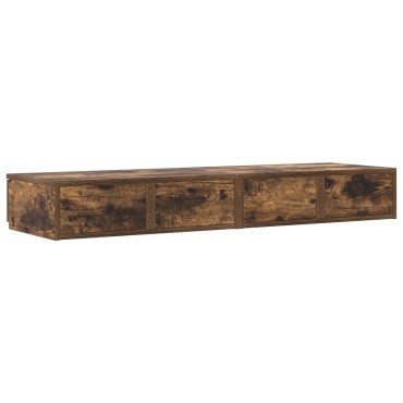 vidaXL Συρτάρια Κρεβατιού Καπνιστό Δρυς 120x36,5x16,5cm Επεξεργασμένο Ξύλο 1 τεμ.