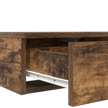 vidaXL Συρτάρια Κρεβατιού Καπνιστό Δρυς 120x36,5x16,5cm Επεξεργασμένο Ξύλο 1 τεμ.