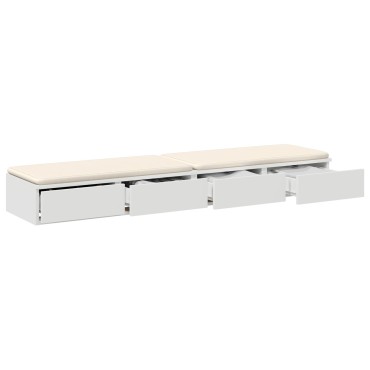 vidaXL Κομοδίνα Λευκό MDF 140x36.5x16.5cm Κομοδίνο Ορθογώνιο 1 τεμ.