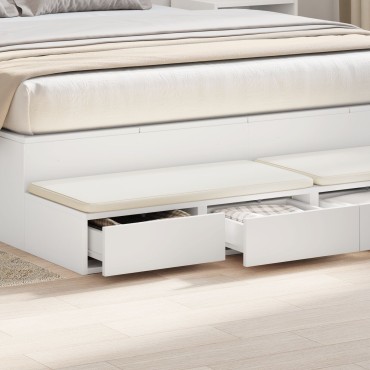 vidaXL Κομοδίνα Λευκό MDF 140x36.5x16.5cm Κομοδίνο Ορθογώνιο 1 τεμ.