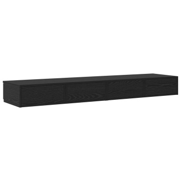 vidaXL Κομοδίνα Μαύρη Δρυς Ξύλο 150x36.5x16.5cm Κομοδίνο 1 τεμ.